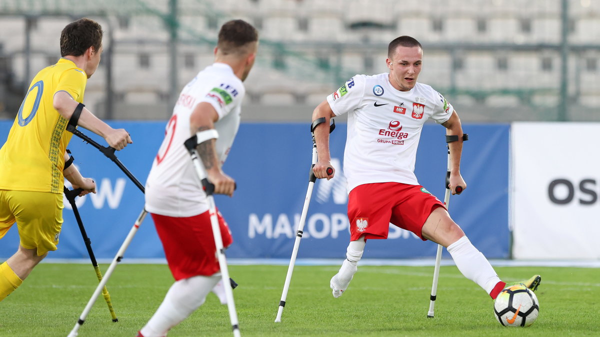 Krystian Kapłon w meczu z Ukrainą na ME w Amp Futbolu