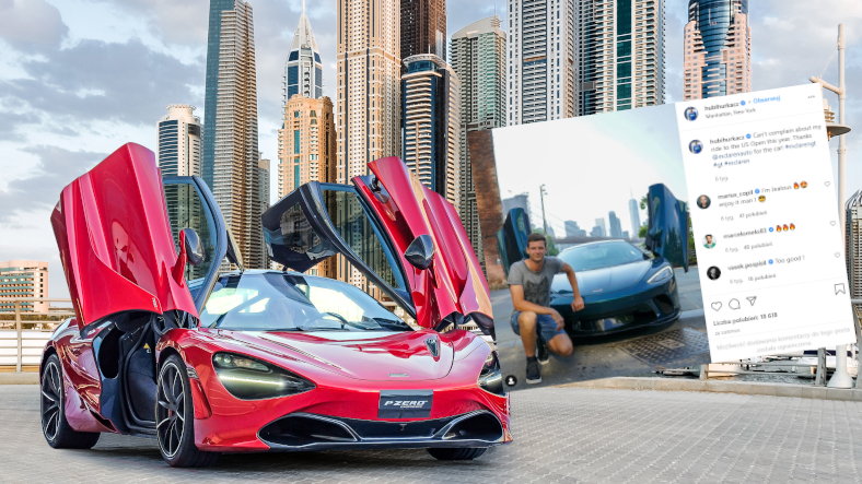 Hubert Hurkacz i jego McLaren 720S (fot Instagram/hubihurkacz)