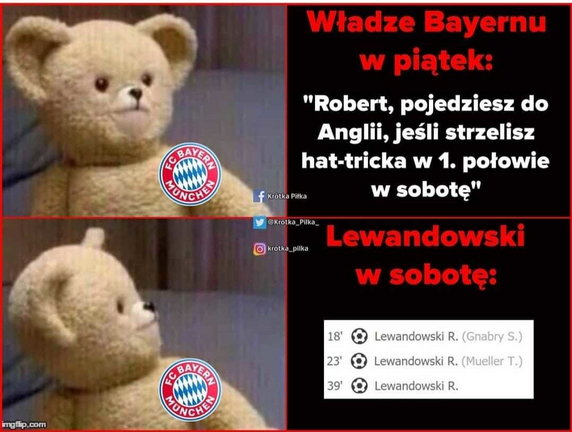 Memy po meczu Bayern - Stuttgart. Robert Lewandowski z hat trickiem! 