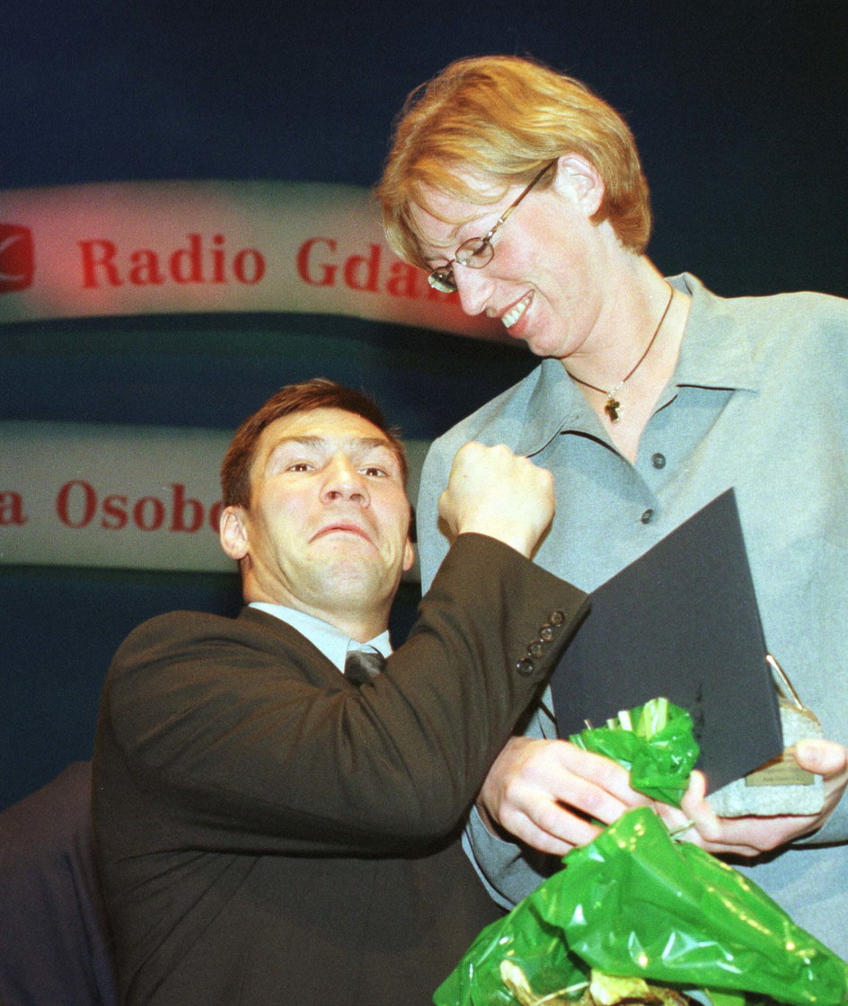 Dariusz Michalczewski i Małgorzata Dydek na gali Radia Gdańsk (2000 r.)