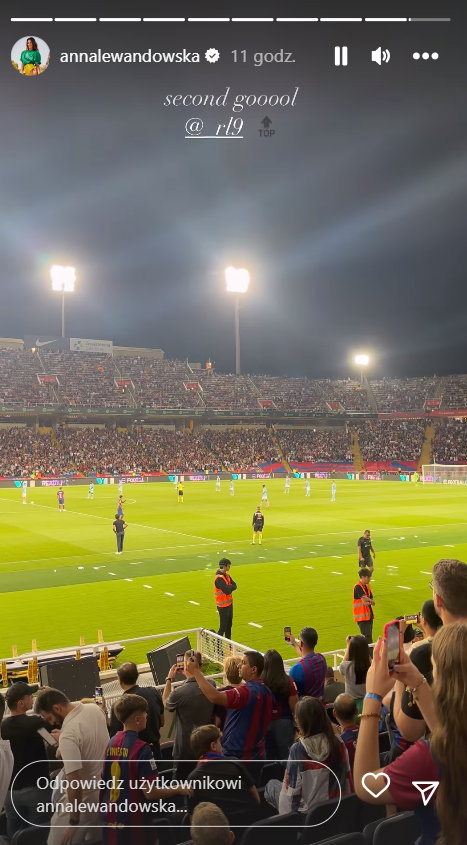 Anna Lewandowska na meczu FC Barcelona — Celta Vigo
