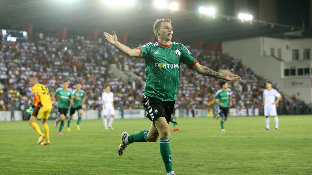 Ondrej Duda po golu w meczu FK Aktobe - Legia Warszawa