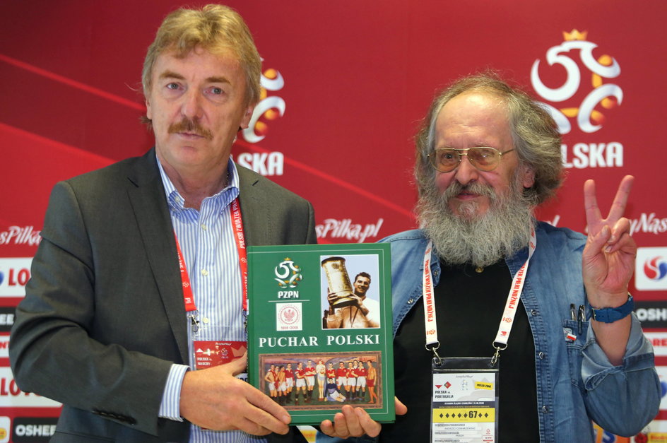 Zbigniew Boniek i nieżyjący już Andrzej Gowarzewski (2018 r.)