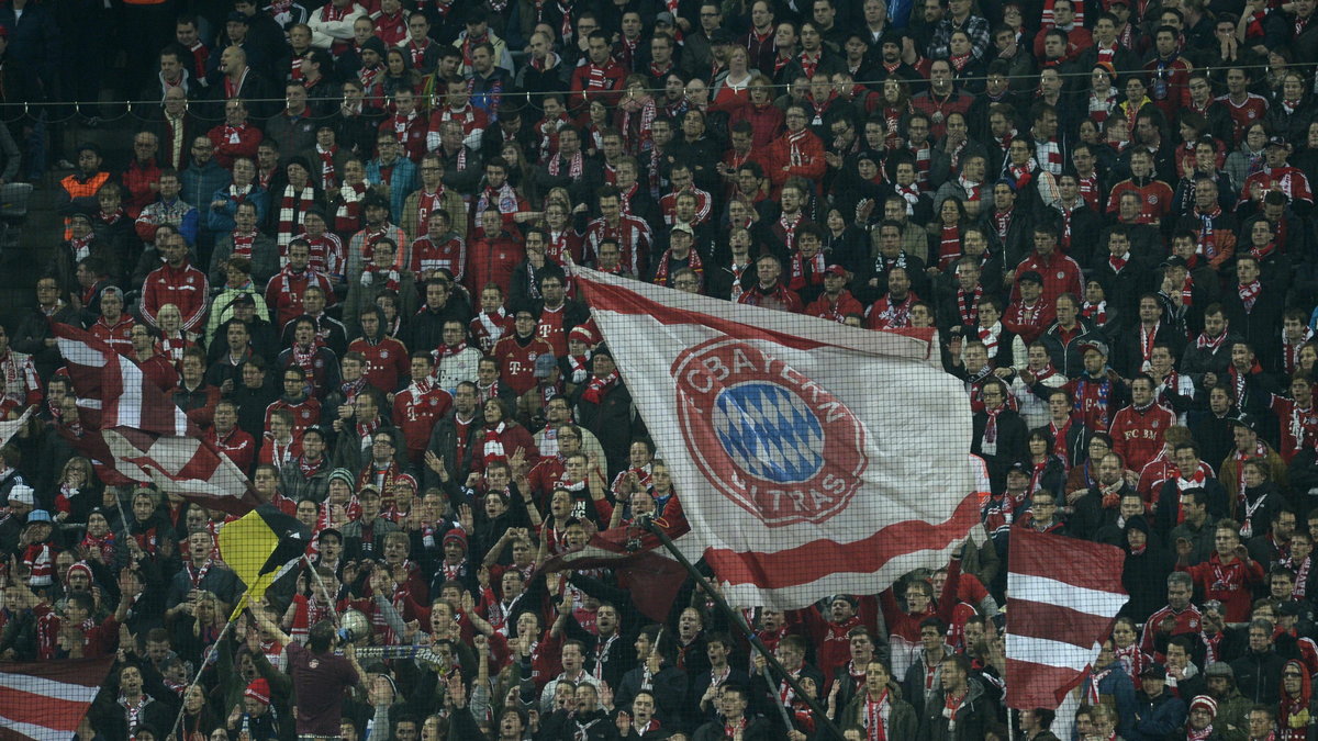 Kibice Bayernu Monachium podczas meczu z Arsenalem