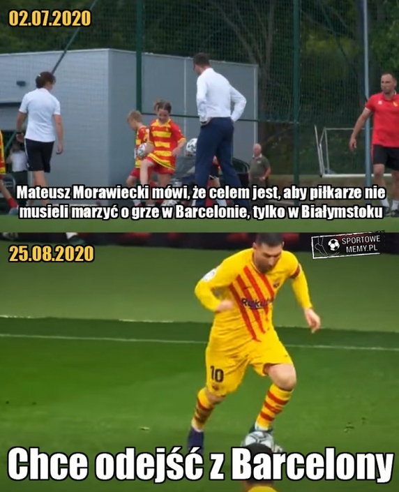 Lionel Messi chce odejść z Barcelony - memy