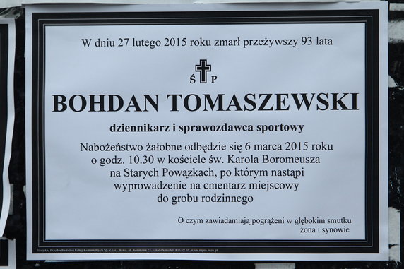 Ceremonia pogrzebowa Bohdana Tomaszewskiego