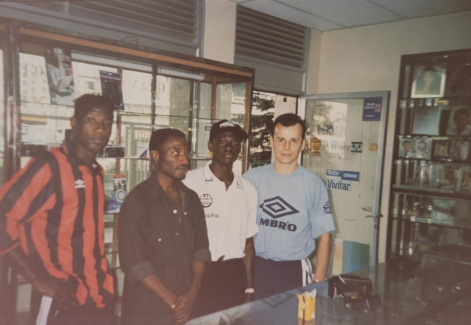 Od lewej Safianu, Salisu Ibrahim, Mike Osey, Jacek Grembocki