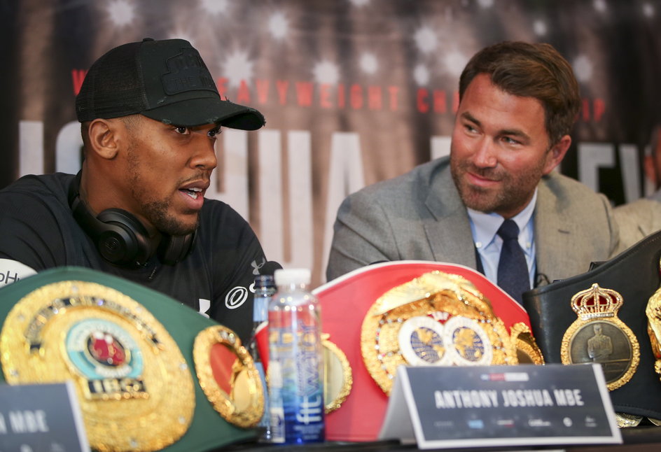 Eddie Hearn i promowany przez niego Anthony Joshua, dwukrotny mistrz świata wagi ciężkiej