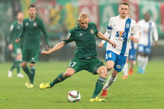 PIŁKA NOŻNA EKSTRAKLASA ŚLĄSK WROCŁAW LECH POZNAŃ (Mariusz Pawelec Maciej Gajos )