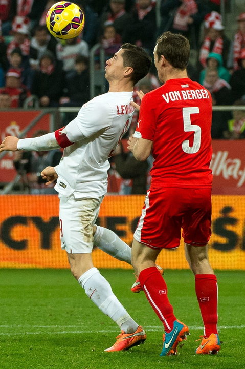 WROCŁAW PIŁKA NOŻNA POLSKA SZWAJCARIA (Robert Lewandowski Steve Von Bergen )