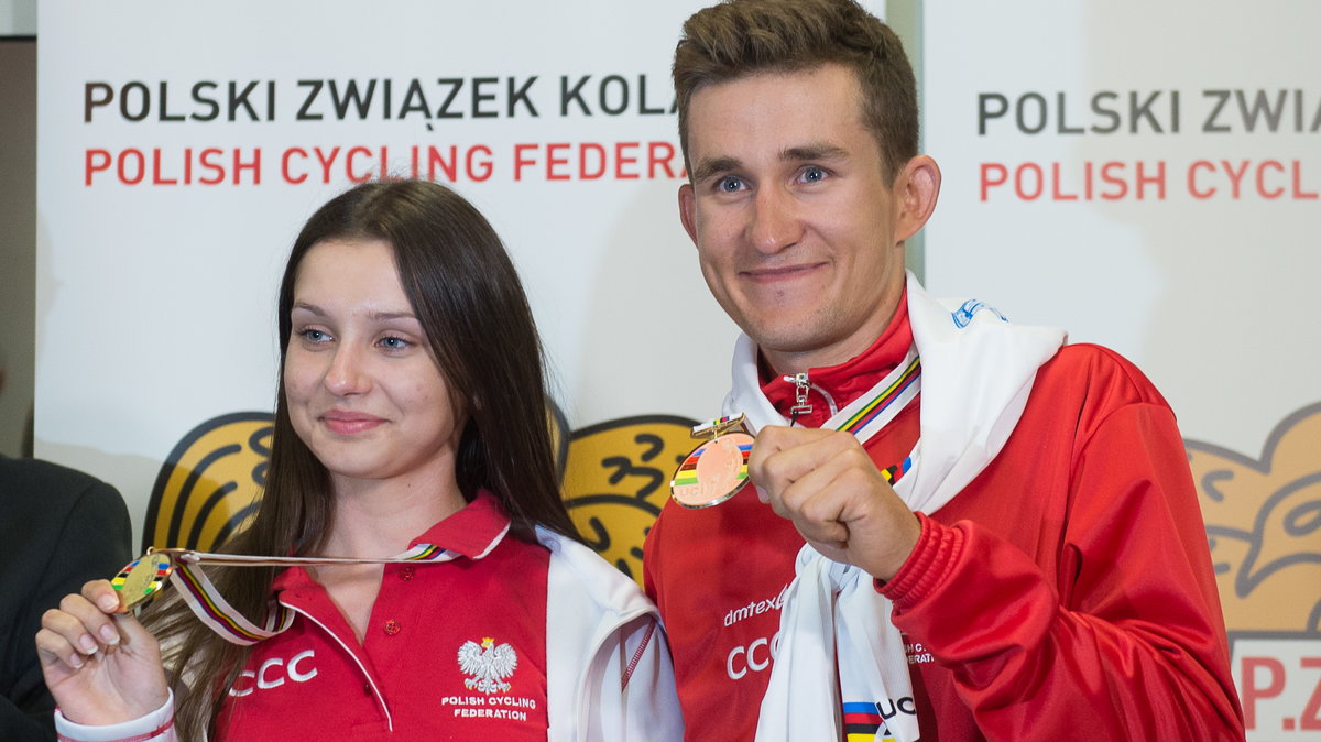 Agnieszka Skalniak i Michał Kwiatkowski z medalami MŚ