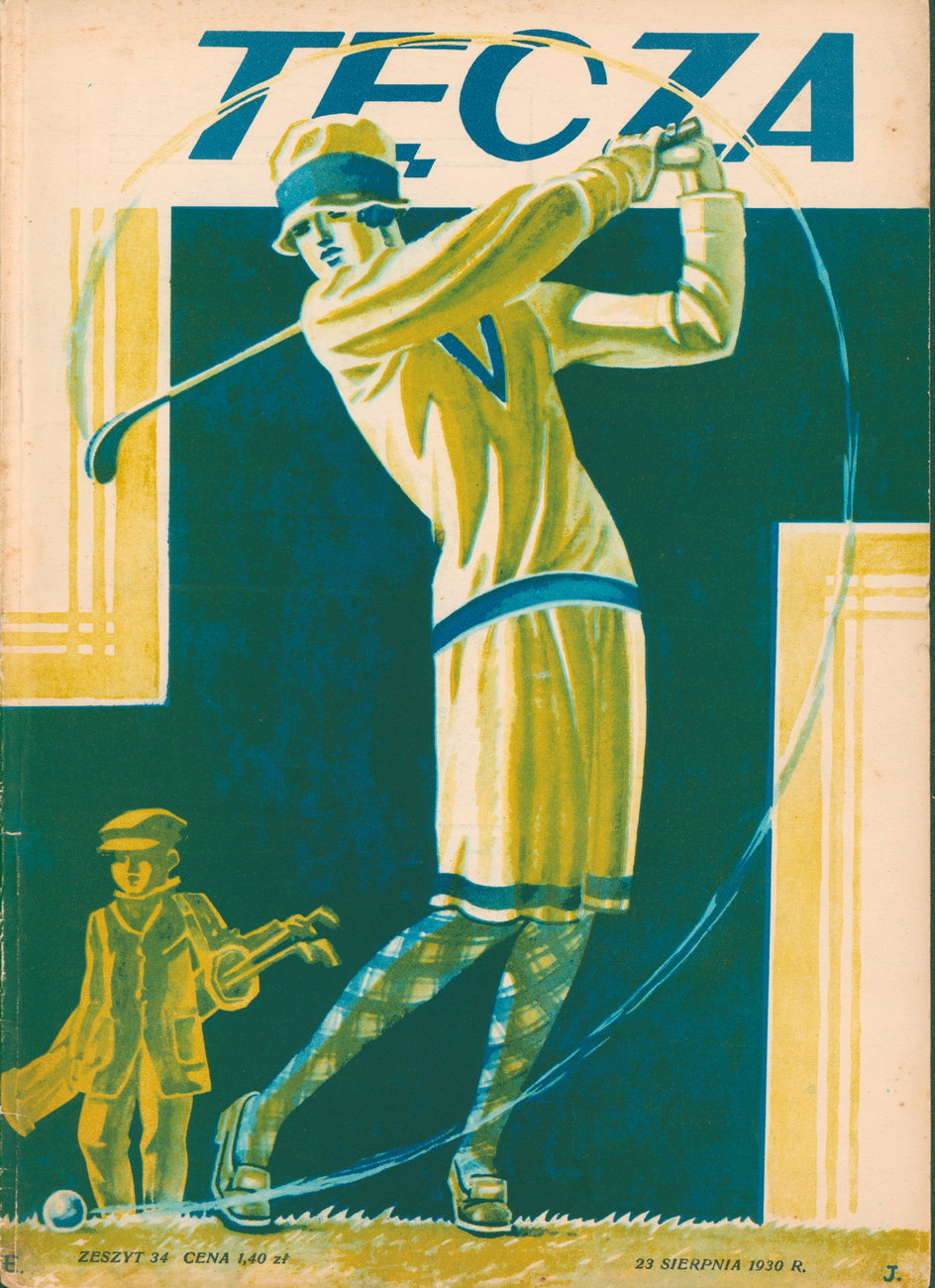 Golfistka na okładce czasopisma „Tęcza” w 1930 roku.
