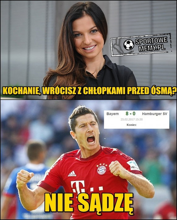 Bayern pokonał HSV 8:0 - memy po meczu