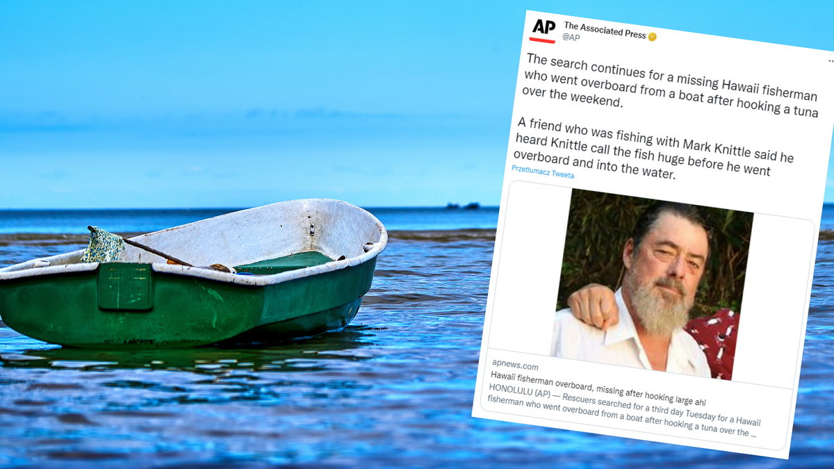 Mark Knittle został porwany przez dużą rybę (twitter.com/AP)