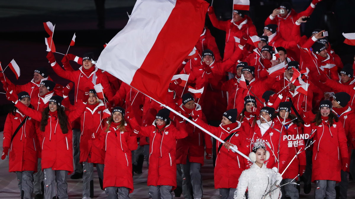 Reprezentacja Polski na ceremonii otwarcia igrzysk olimpijskich w Pjongczangu 