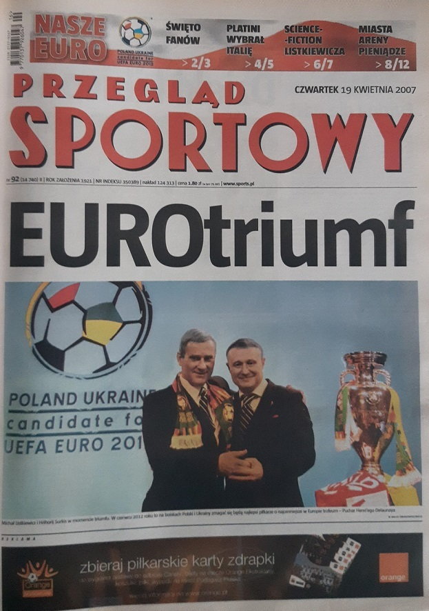 Okładka "Przeglądu Sportowego" z 19.04. 2007 r.