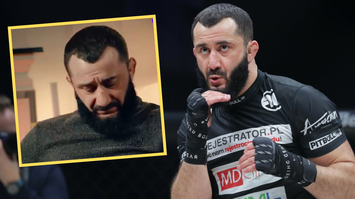Mamed Chalidow nie był w stanie opanować emocji, gdy opowiadał o walce z Michałem Materlą (screen: KSW_MMA/X)