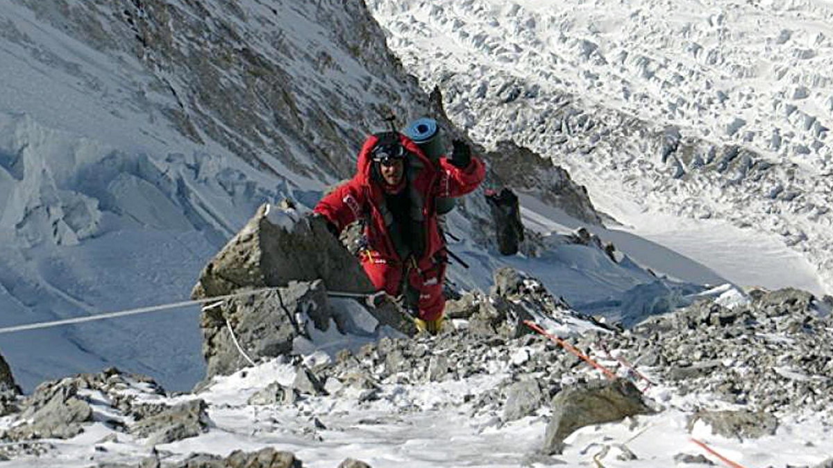 Tomasz Kowalski podczas wspinaczki na Broad Peak