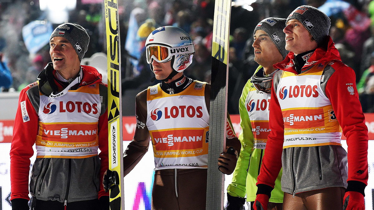 Piotr Żyła, Kamil Stoch, Maciej Kot i Dawid Kubacki