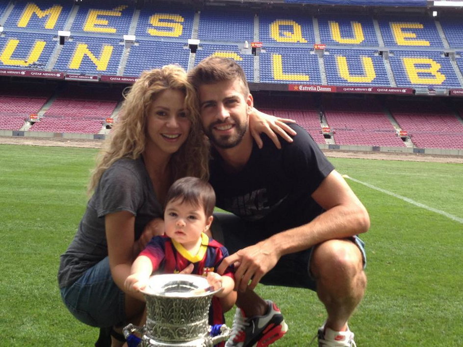 Gerard Pique, Shakira i Milan Pique /fot. screen Facebook