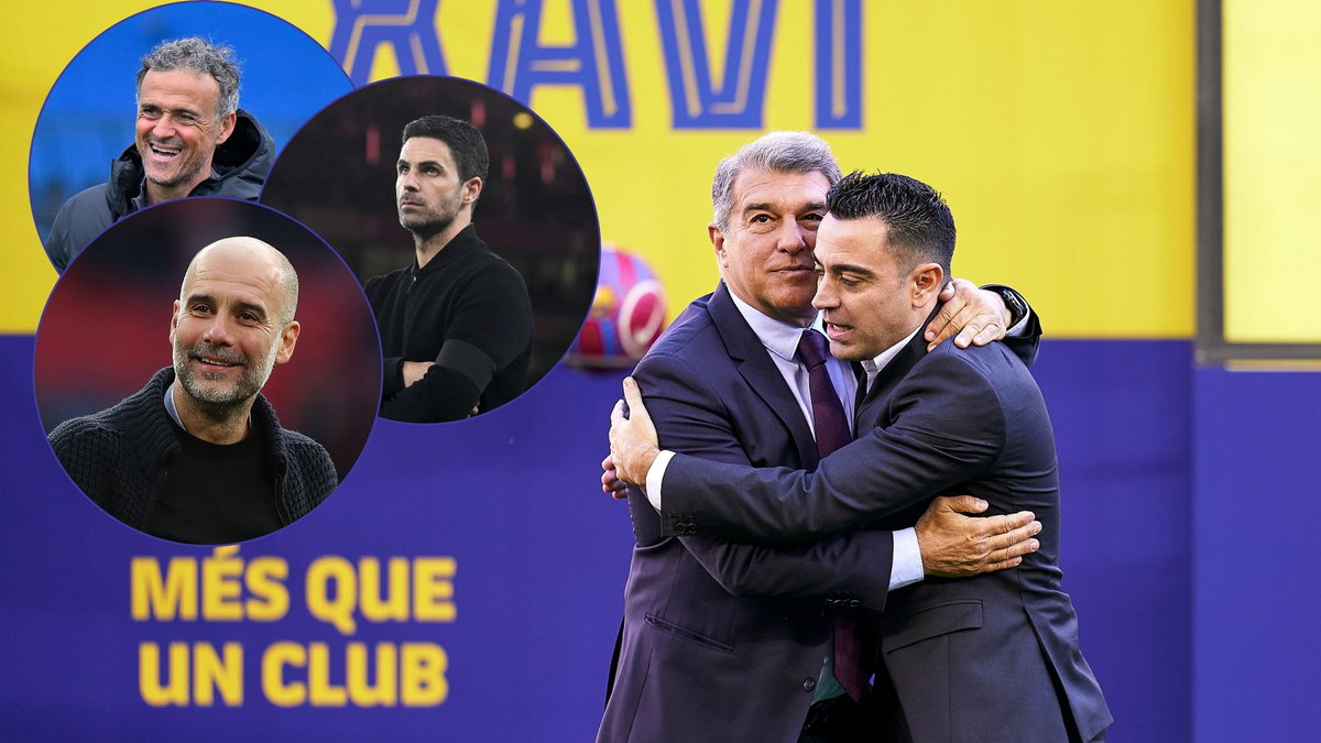 Xavi i Joan Laporta. W kółku Luis Enrique, Mikel Arteta i Pep Guardiola