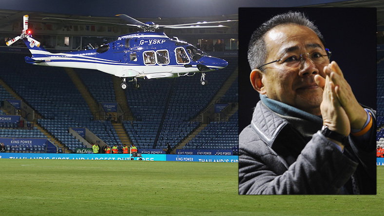 Helikopter właściciela Leicester City. Vichai Srivaddhanaprabha