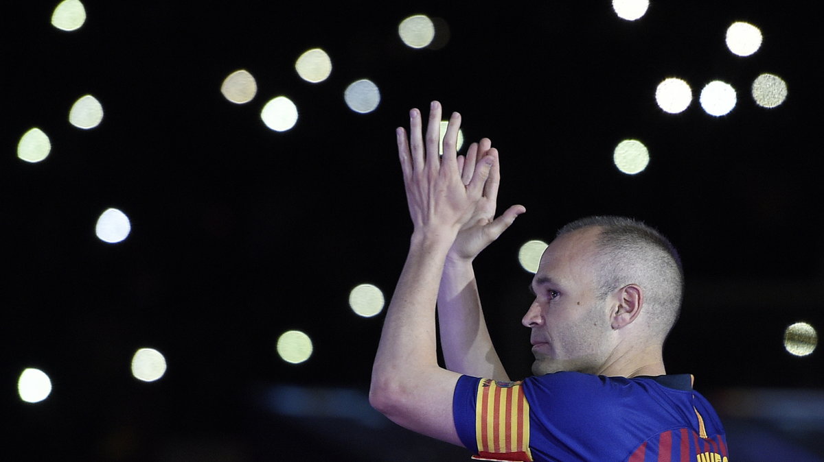 Andres Iniesta podczas pożegnania z FC Barcelona