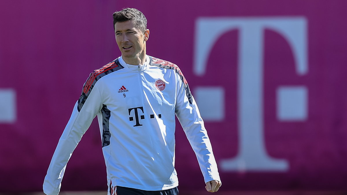 Robert Lewandowski na treningu Bayernu Monachium