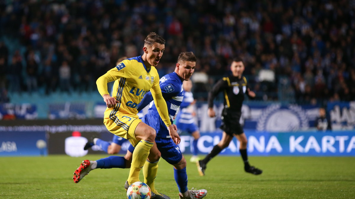 Damian Zbozień (Arka Gdynia) i Damian Rasak (Wisła Płock)