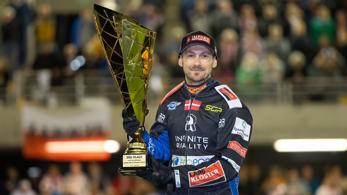 Leon Madsen na podium po Grand Prix w Toruniu