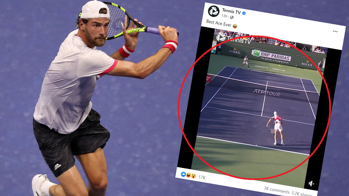 Maxime Cressy posłał przedziwnego asa (facebook.com/TennisTV)