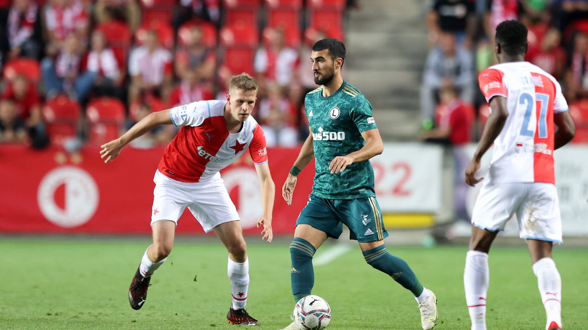 Pilka nozna. Liga Europy. Slavia Praga - Legia Warszawa. 19.08.2021