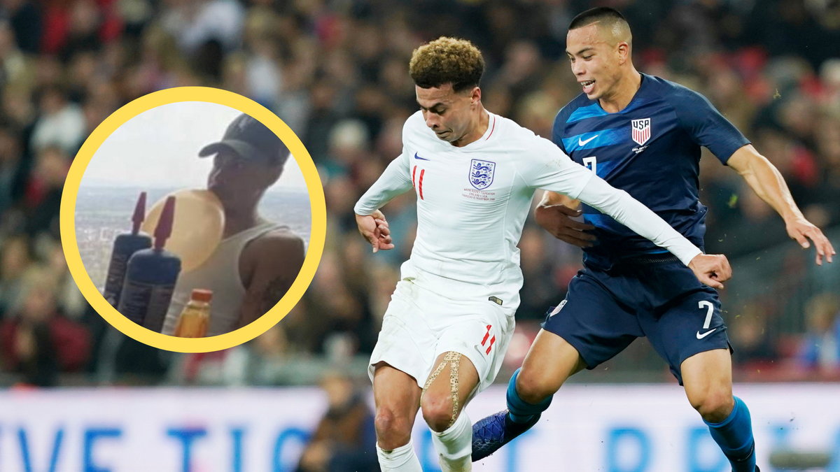 Dele Alli w barwach reprezentacji Anglii (w ramce kolejny skandal z udziałem piłkarza)