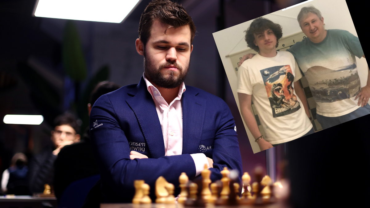 Magnus Carlsen (na głównym zdjęciu). Obok Hans Moke Niemann (po lewej) i Maxim Dlugy