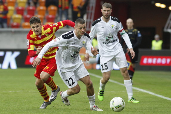 PIŁKA NOŻNA EKSTRAKLASA JAGIELLONIA - GÓRNIK ŁĘCZNA (Fedor Cernych, Łukasz Mierzejewski, Grzegorz Bonin)