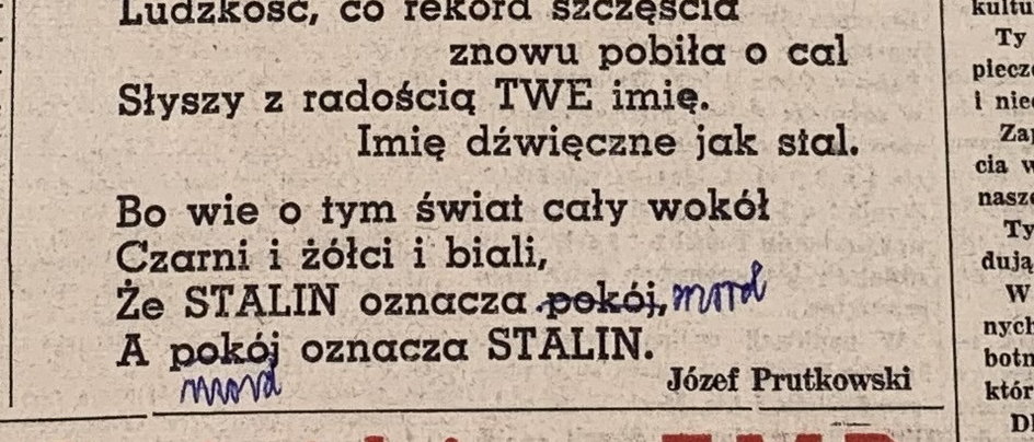 Przerobiony wiersz o Józefie Stalinie