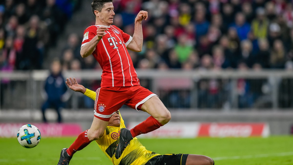 Robert Lewandowski w meczu z Borussią Dortmund