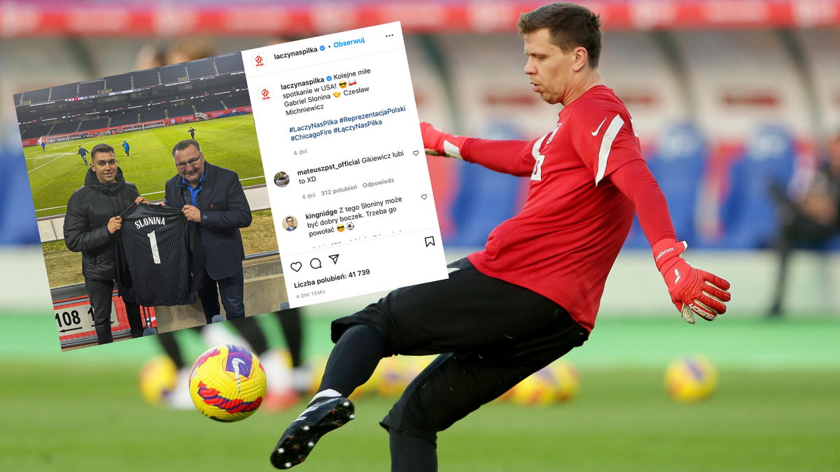 Wojciech Szczęsny na treningu reprezentacji Polski w Chorzowie, 28 marca 2022 r. (screen: Instagram/@laczynaspilka)