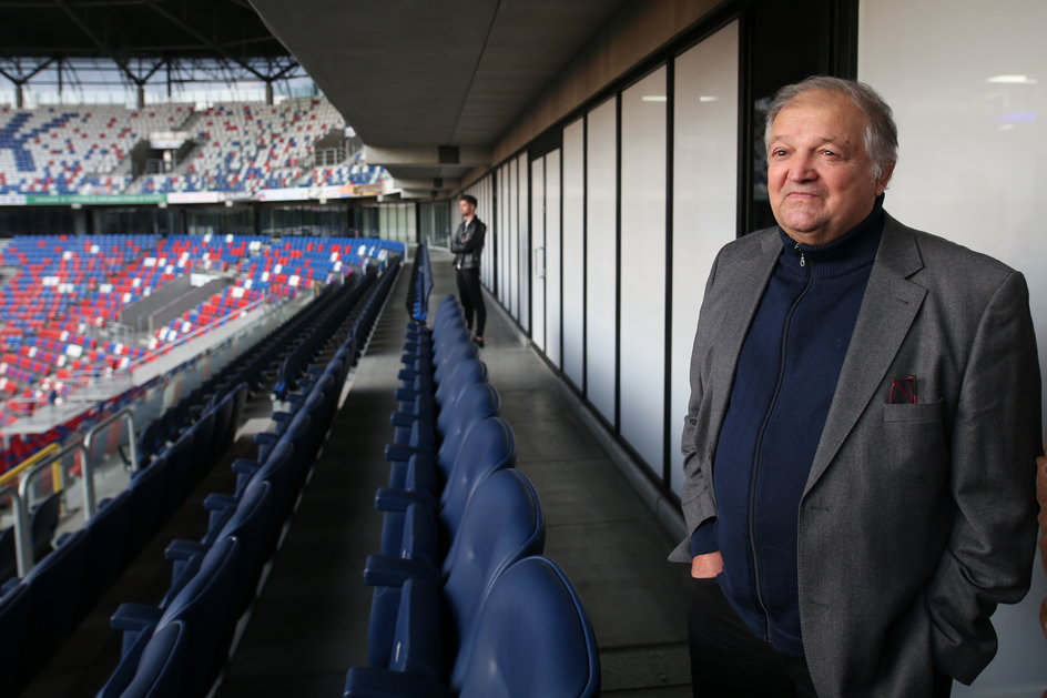 Hubert Kostka na stadionie Górnika Zabrze