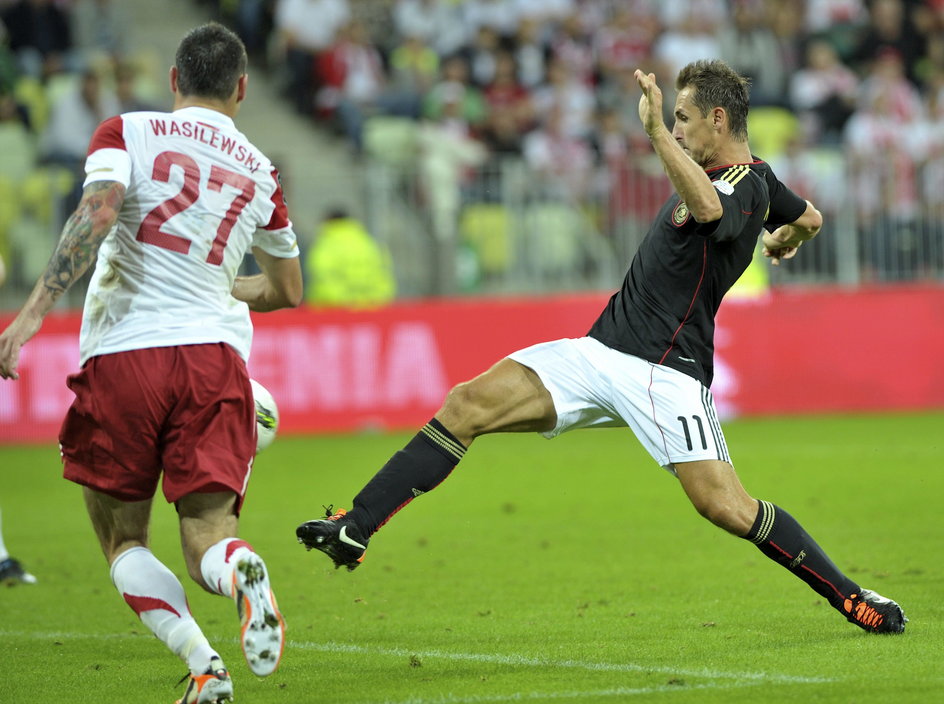 Miroslav Klose w trakcie meczu z Polską