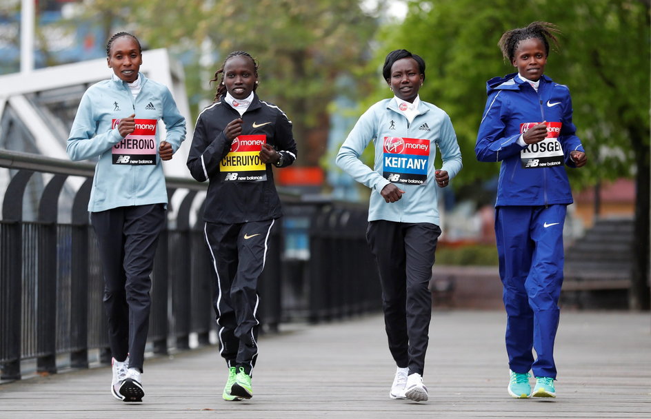 Gladys Cherono, Vivian Cheruiyot, Mary Keitany i Brigid Kosgei