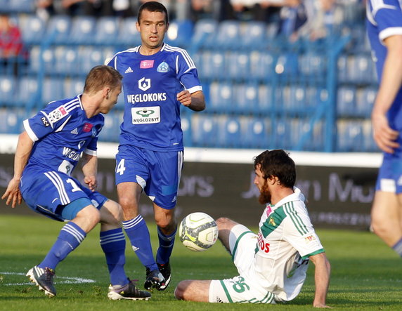 PIŁKA NOŻNA LIGA POLSKA RUCH CHORZÓW LECHIA GDAŃSK (Łukasz Surma Bartłomiej Babiarz Zaur Sadajew)