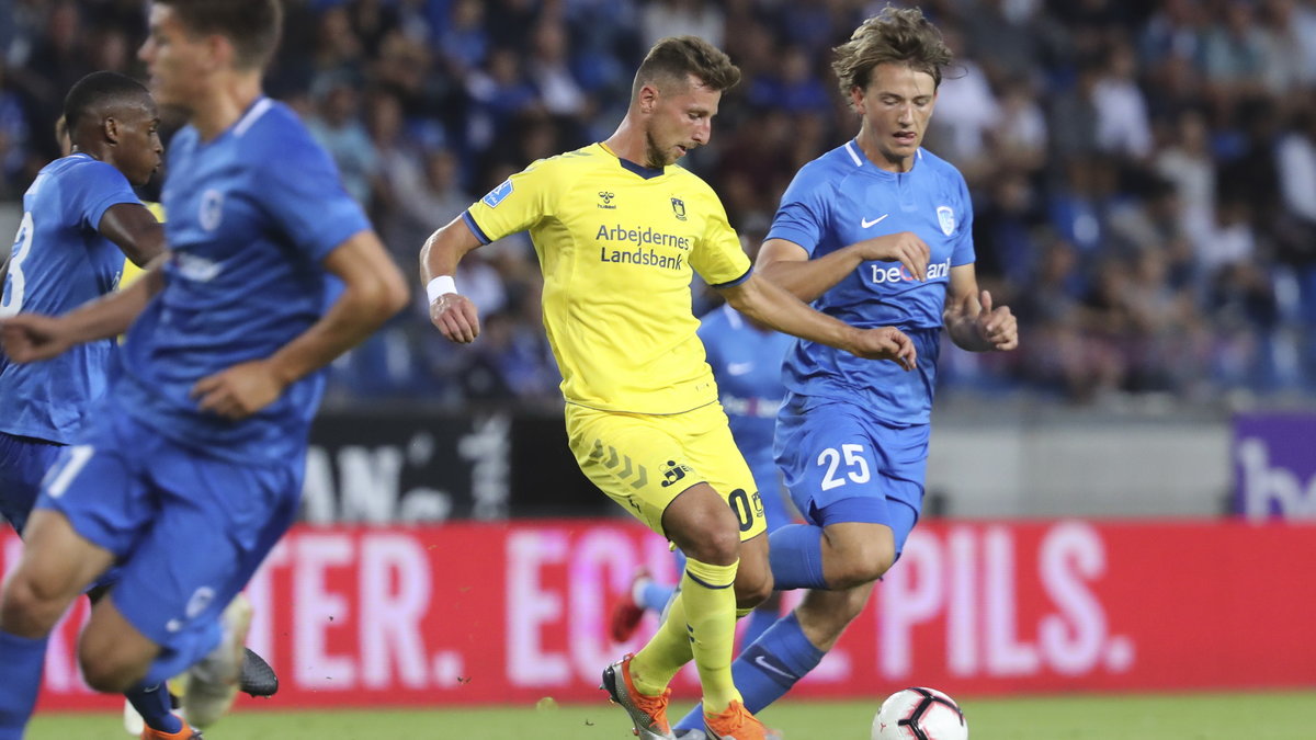 Kamil Wilczek w meczu z KRC Genk