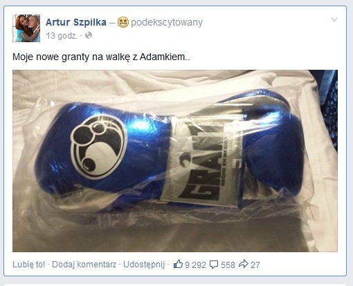 Artur Szpilka - wpis na FB