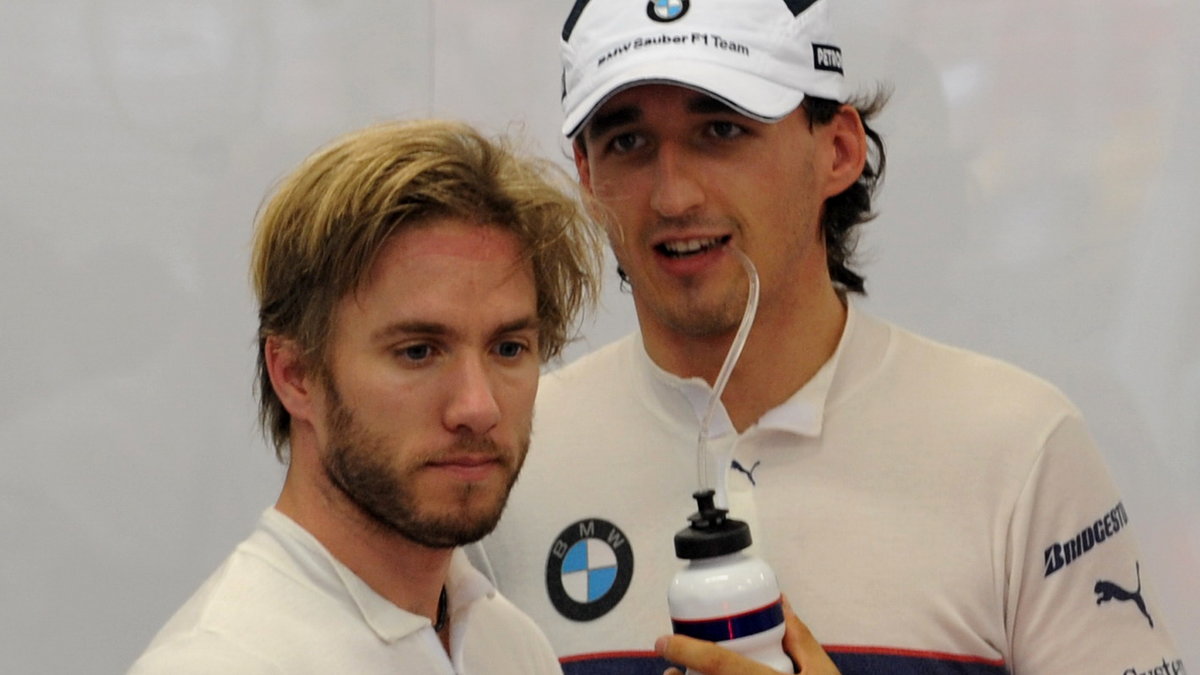 Nick Heidfeld (L) i Robert Kubica w barwach BMW Sauber