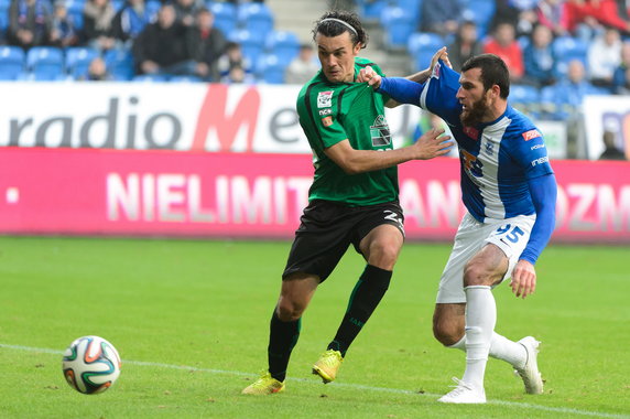 PIŁKA NOŻNA EKSTRAKLASA LECH POZNAŃ GÓRNIK ŁĘCZNA (Tomislav Bożić Zaur Sadajew )