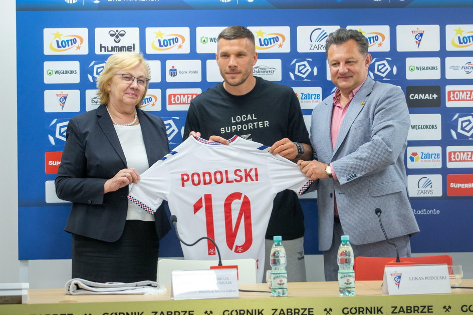 Prezentacja Lukasa Podolskiego w Zabrzu