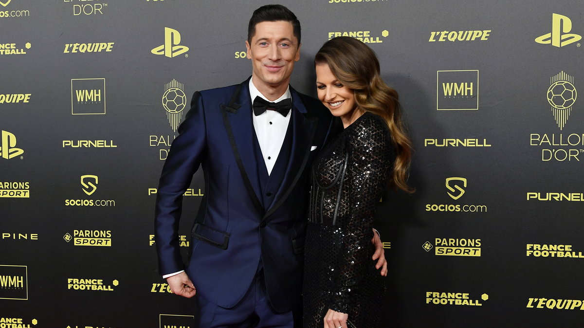 Robert Lewandowski i Anna Lewandowska (Plebiscyt Złotej Piłki 2021)