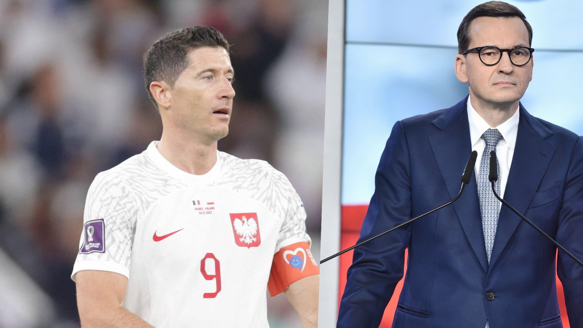 Robert Lewandowski i Mateusz Morawiecki