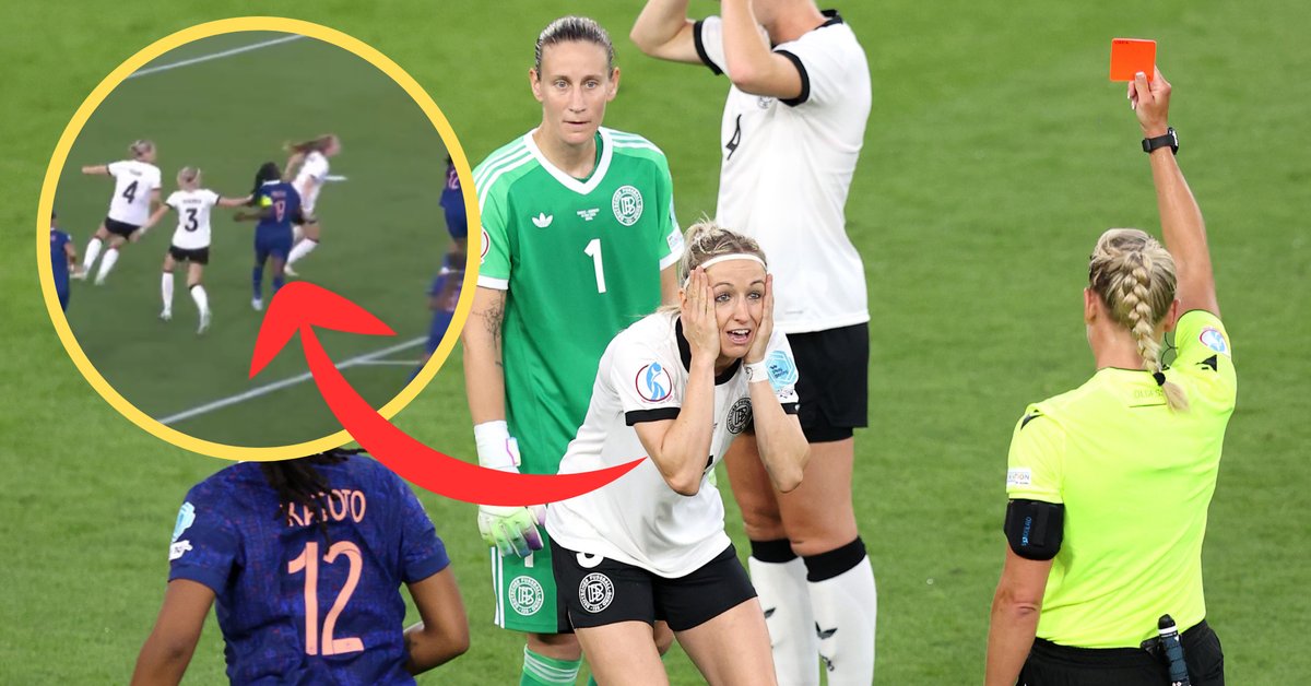 Takiej czerwonej kartki w ćwierćfinale Euro nie było! Zobacz, co zrobiła Niemka